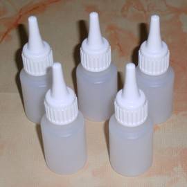 5 x PE Leerflasche rund 25 ml mit Tropfspitze + Schraubverschluss Dosierflasche - Produktbild 